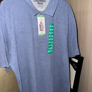 Weatherproof Vintage Heather Blue Polo Shirt Mew with tags